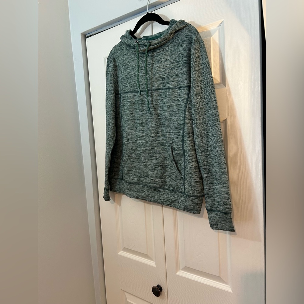 Crane Heathered Green Athletic Hoodie Small Lightweight Pullover